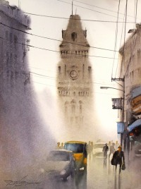 Sarfraz Musawir, 11 x 15 Inch, Watercolor on Paper, Cityscape Painting, AC-SAR-153
